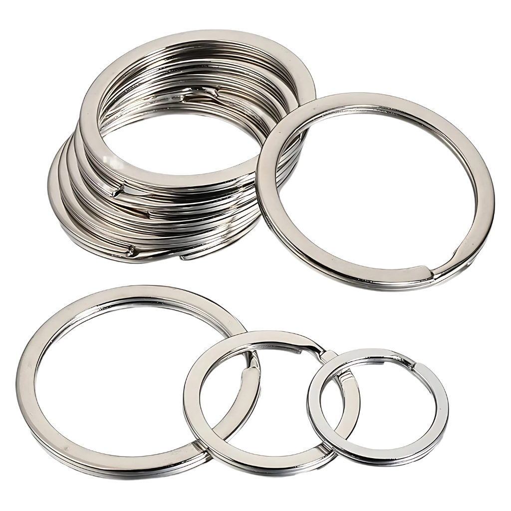 Split Key Rings (10pcs) Stainless Steel Hardened Heavy Duty Flat Line